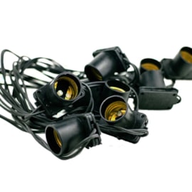 Cordão de Luz 20 Lâmpadas 10 Metros Preto Bivolt Starlux Cordão de Luz 20 Lâmpadas 10 Metros Preto Bivolt Starlux