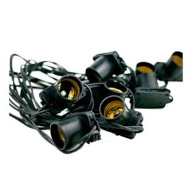 Cordao De Luz Preto 10 Metros 20 Bocais E27 Bio Led