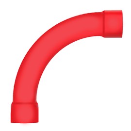 Curva PVC Vermelha Com Bolsa 90G. 3/4 Sem Rosca Inpol