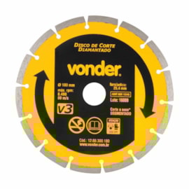 Disco Diamantado 180mm Vonder Disco Diamantado 180mm Vonder