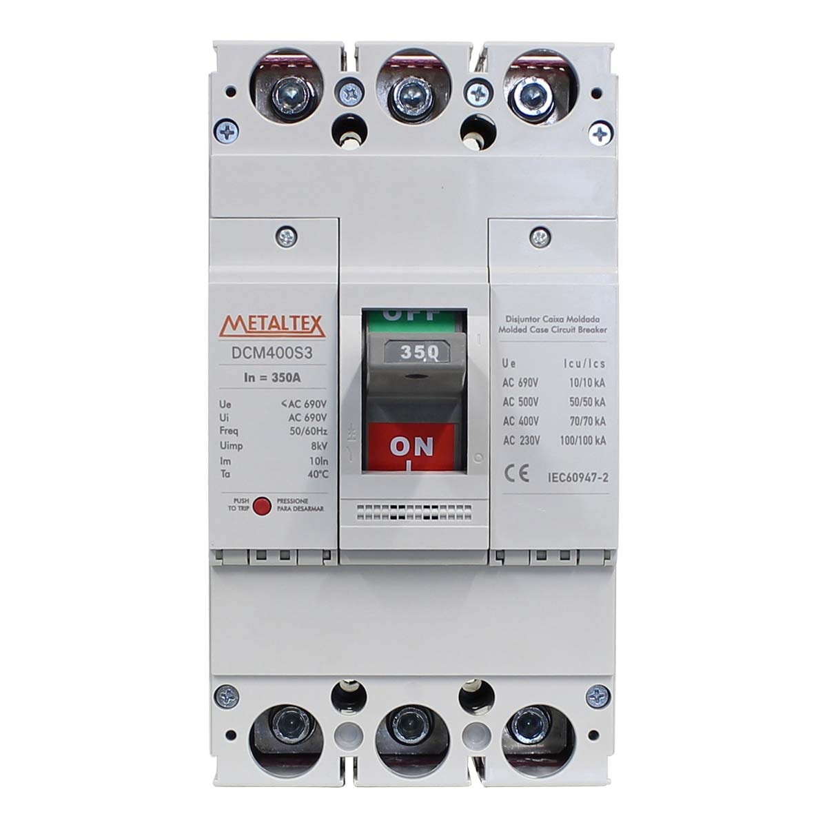 Disjuntor Caixa Moldada 3P 300A 100Ka 240V Metaltex