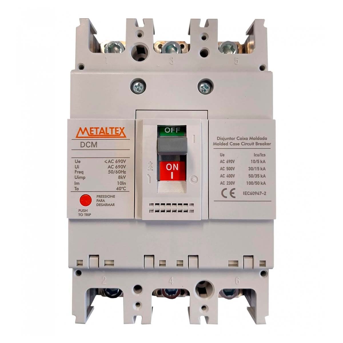 Disjuntor Caixa Moldada 3P 225A 100Ka 240V Metaltex