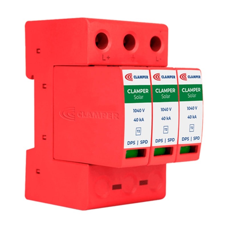 Dps Clamper Solar 1000V 40Ka Protetor Contra Surtos Clamper