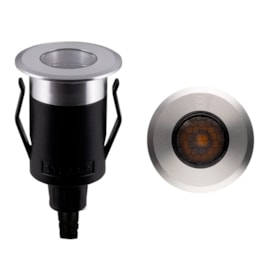 Embutido De Solo Led Way Up com Grade Redondo 1W 3000K Branco Quente Inox 45 Lumens Ip67 Bivolt STELLA