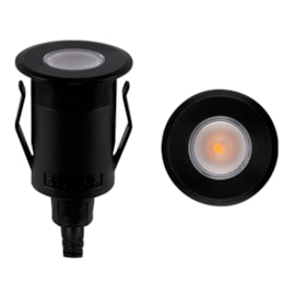 Embutido De Solo Led Way Up Preto Redondo 1W 3000K Branco Quente 80 Lumens Ip67 Bivolt STELLA