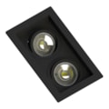 Embutido Dicroica Recuado Preto Para 2 Lâmpadas Save Energy
