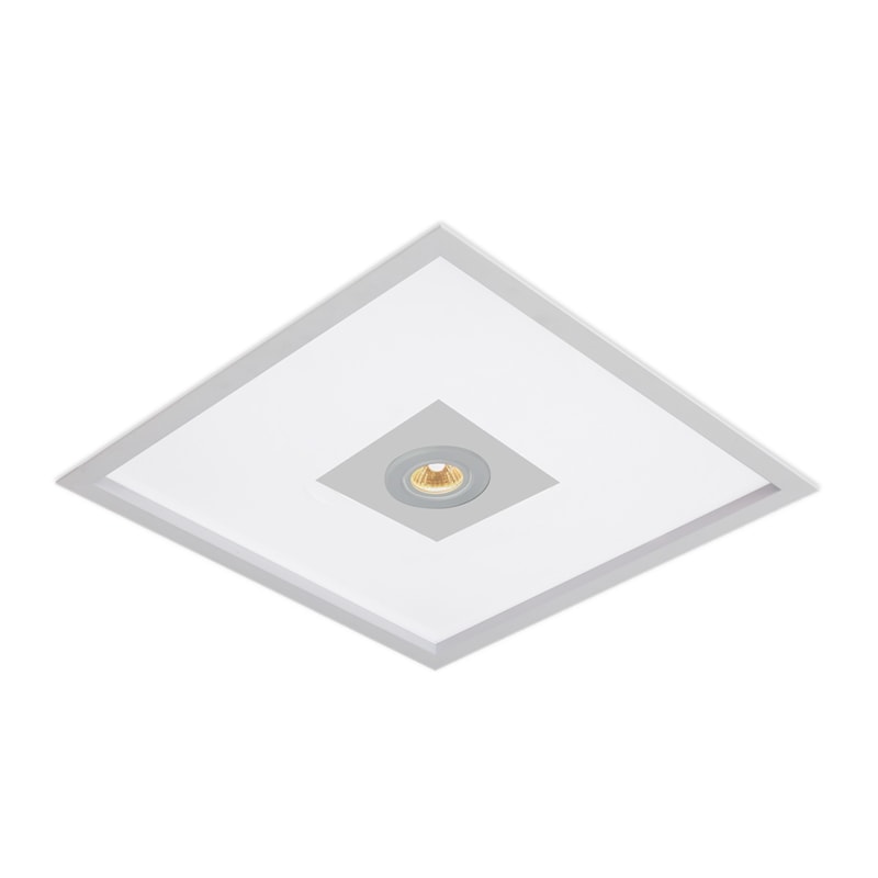 Embutido Magnum Quadrado Branco 38Cm 4 Lâmpadas E27 + 1Lâmpada Par20 Usina