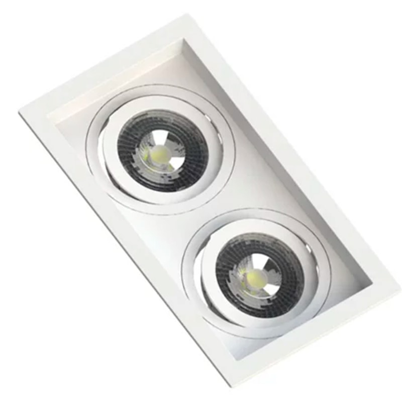 Embutido Par20 Recuado Branco Para 2 Lâmpadas Save Energy
