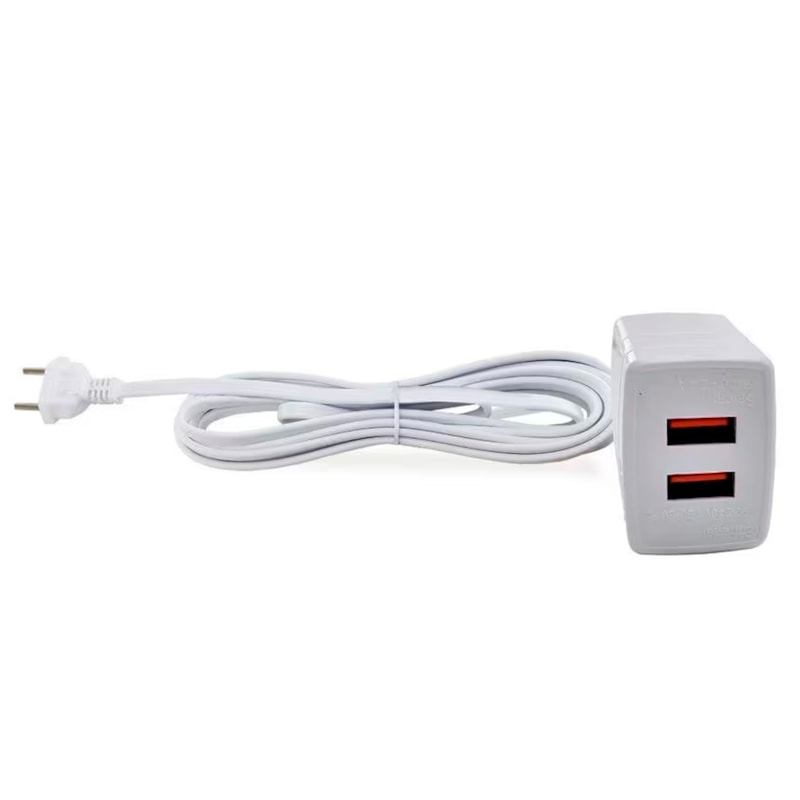 Extensão 2 tomadas USB 1,5M Branca Forceline