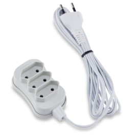 Extensão 3 Tomadas 5 metros Branca Bivolt Force Line Extensão 3 Tomadas 5 metros Branca Bivolt Force Line