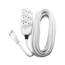 Extensão Compacta PP 3 Tomadas 10 metros Branca Bivolt Ilumi Extensão Compacta PP 3 Tomadas 10 metros Branca Bivolt Ilumi