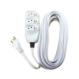 Extensão Compacta PP 3 Tomadas 5 metros Branca Bivolt Ilumi Extensão Compacta PP 3 Tomadas 5 metros Branca Bivolt Ilumi