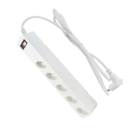 Filtro de linha 1,5m 5 Tomadas Branco Bivolt Clamper Filtro de linha 1,5m 5 Tomadas Branco Bivolt Clamper