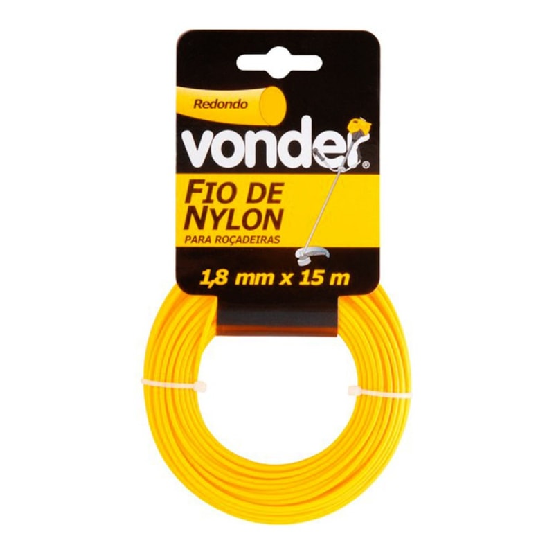 Fio Nylon Para Cortar Grama 1.8Mm Com 15 Metros Vonder
