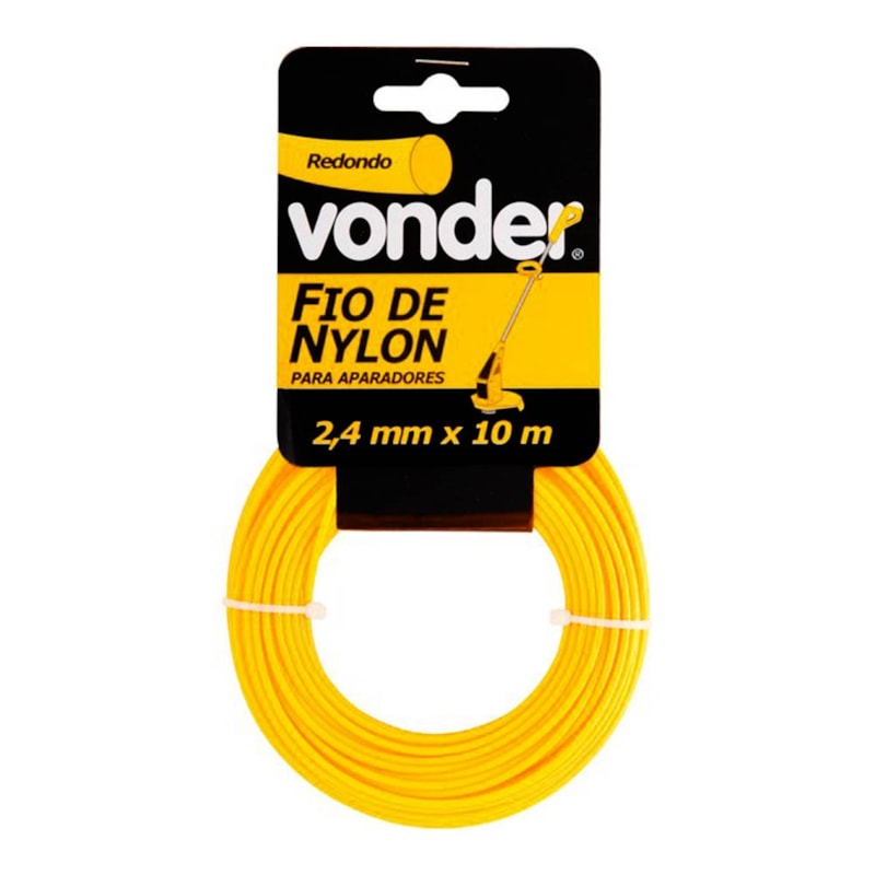 Fio Nylon Para Cortar Grama 2.4Mm Com 10 Metros Vonder