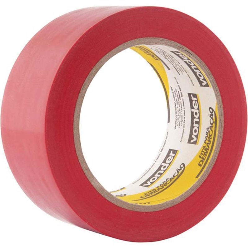 Fita De Demarcação De Solo 48Mm X 30M Vermelha Vonder