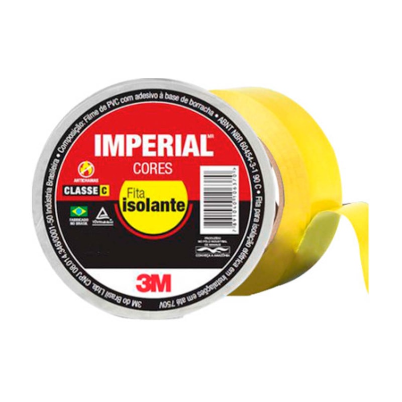 Fita Isolante 10m Amarela Imperial 18mm 3M