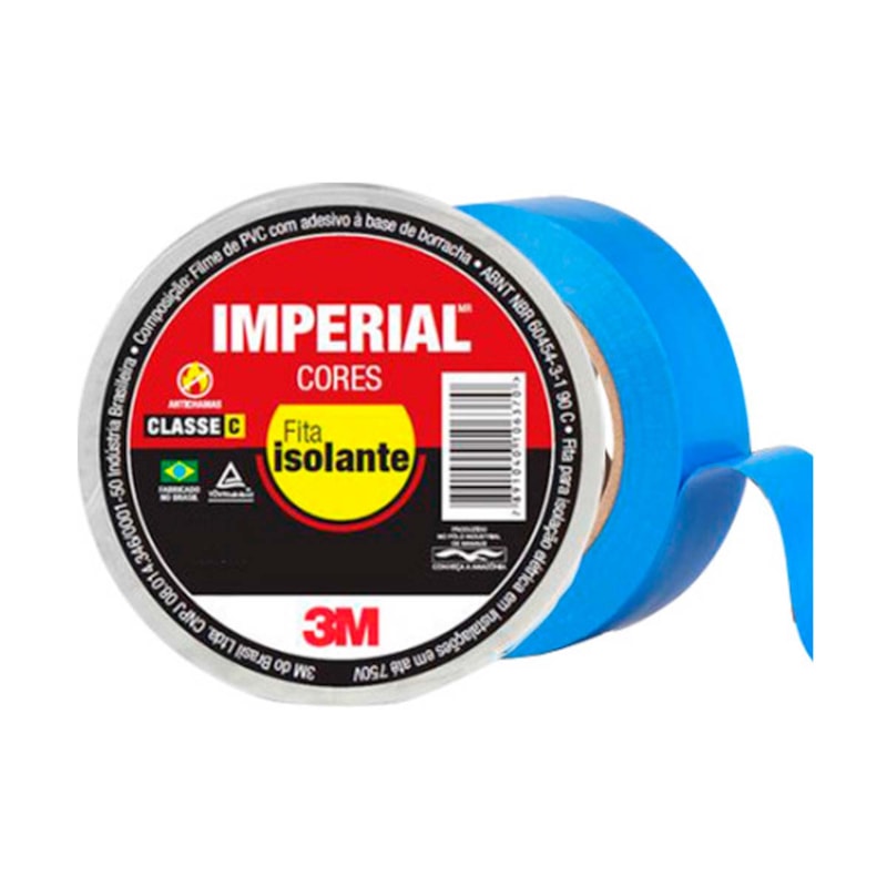 Fita Isolante 10m Azul Imperial 18mm 3M