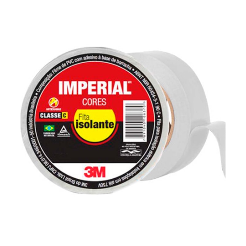 Fita Isolante 10m Branca Imperial 18mm 3M