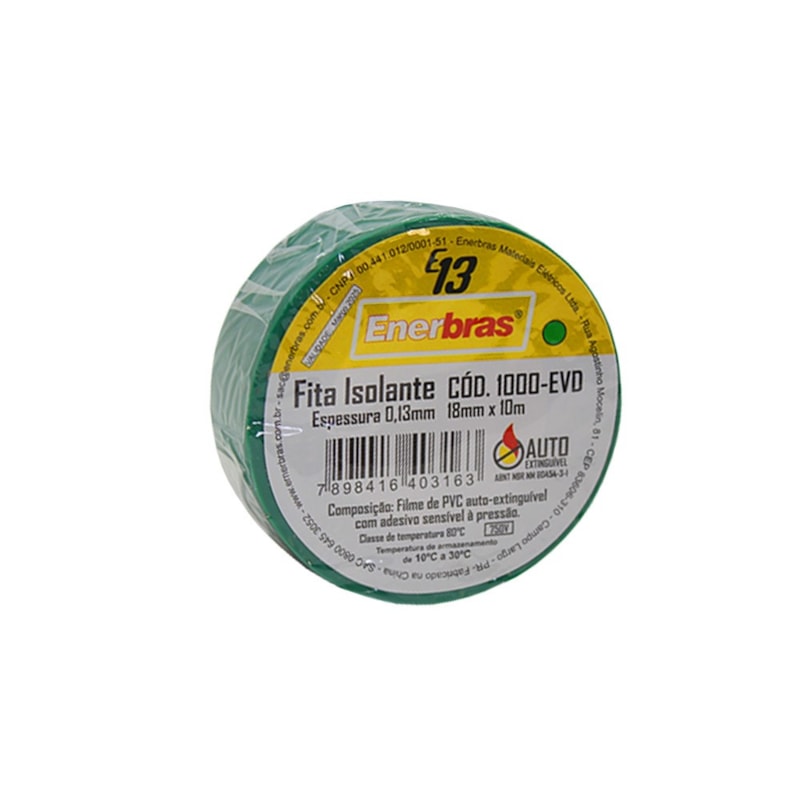Fita Isolante 10M Verde Enerbras