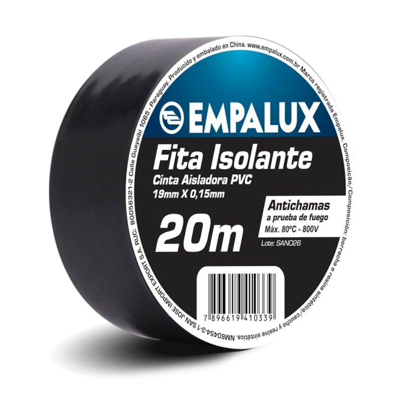 Fita Isolante 20M Preto Empalux