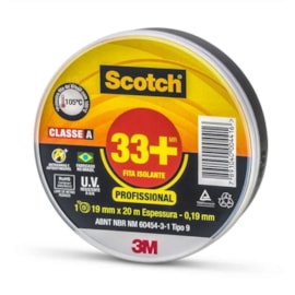 Fita Isolante 20m Scotch 33+ 19MM Profissional 3M Fita Isolante 20m Scotch 33+ 19MM Profissional 3M