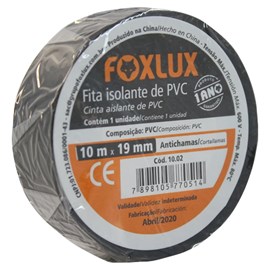 Fita Isolante de PVC 10m Preta Foxlux