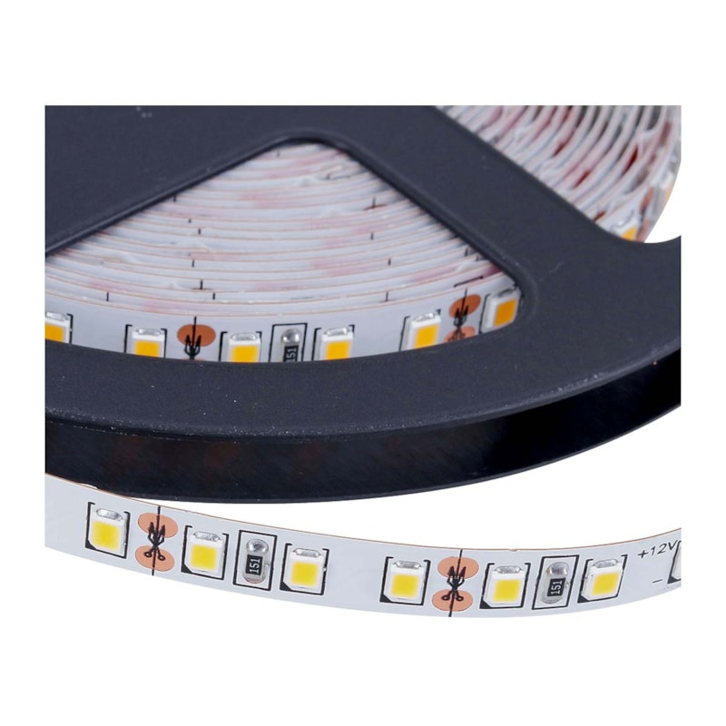 Fita LED 12v 12w/M 2700k Branco Quente 120 LEDS/M 1100 Lumens/M IP20 Super Brilho Rolo 5m 9046 Gaya