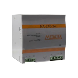 Fonte Chaveada 24VCC 10A NA-240-24 240W 110/220VCA para Trilho DIN Metaltex Fonte Chaveada 24VCC 10A NA-240-24 240W 110/220VCA para Trilho DIN Metaltex