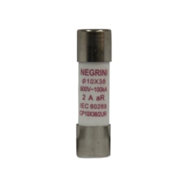 Fusível Cartucho 10x38 2A 500V Ultra Rápido AR Negrini Fusível Cartucho 10x38 2A 500V Ultra Rápido AR Negrini