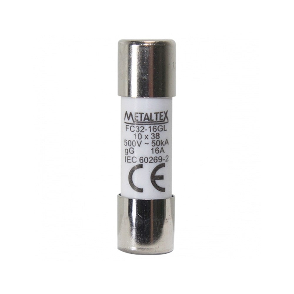 Fusivel Cartucho 10X38mm 25A 500V Com Retardo FC32-25GL Metaltex
