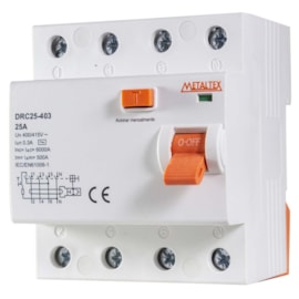 Interruptor Diferencial Residual 4p 25a 30ma 6ka DRC25-403 Metaltex