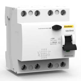 Interruptor Diferencial Residual  Quadripolar 63A 30MA 6KA ENERBRAS