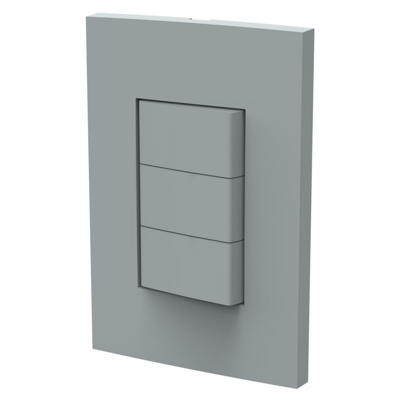 Interruptor Dubai 3 Teclas Simples Gris Matte Enerbras