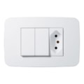 Interruptor Origen 2 Teclas Simples e Tomada 20A 250v Branco N0536.42 ABB