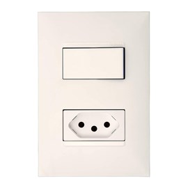 Interruptor Pial Plus + 1 Tecla Simples E Tomada 20A Com Placa Branca