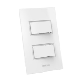 Interruptor Simples 10A 2 Teclas Branco Beleze Enerbras