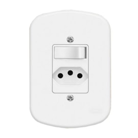 Interruptor Simples 10A 4X2 1 Tecla e Tomada Branco Blanc Fame Interruptor Simples 10A 4X2 1 Tecla e Tomada Branco Blanc Fame