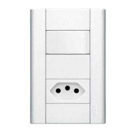 Interruptor Simples 10A 4X2 1 Tecla e Tomada Branco Modulare Fame Interruptor Simples 10A 4X2 1 Tecla e Tomada Branco Modulare Fame