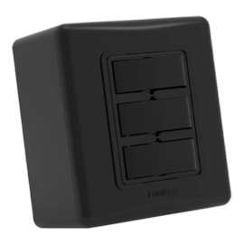 Interruptor Sx Linha-E 3 Teclas Simples Preta Com Caixa Enerbras