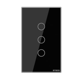Interruptor Touch 3 Teclas Preto Wi-Fi 4X2 Smart Steck