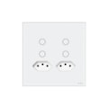 Interruptor Touch 4 Teclas E 2 Tomadas 20A 4X4 Branco Steck