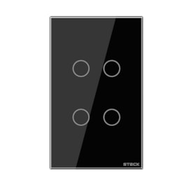 Interruptor Touch 4 Teclas Preto Wi-Fi 4X2 Smart Steck