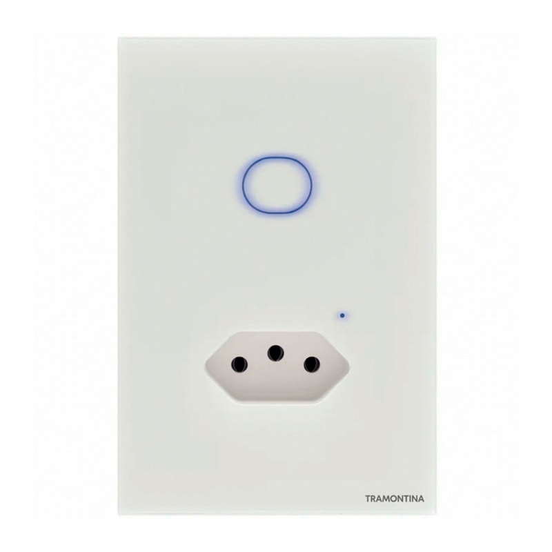 Interruptor Touch Smart 1 Tecla E Tomada Branco 10A 250V Tramontina