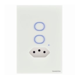 Interruptor Touch Smart 2 Teclas E Tomada Branco 10A 250V Tramontina