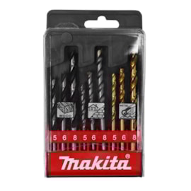 Kit de Brocas para Concreto e Madeira 5 a 8mm 9 Peças Makita Kit de Brocas para Concreto e Madeira 5 a 8mm 9 Peças Makita