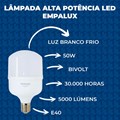 Lâmpada Alta Potência LED 50W Luz Branco Frio Bivolt E40 5000 LM Empalux