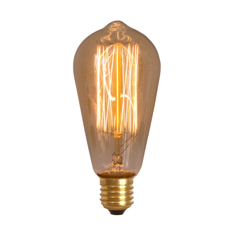 Lâmpada Filamento De Carbono Pera 40W 2200K Ambar St64 E27 Gmh