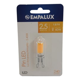 Lâmpada Halopin LED 2,5W Luz Âmbar 2400k 127V G9 PI10237 Empalux