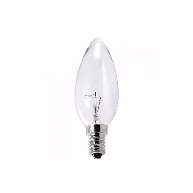 Lâmpada Incandescente Vela Lisa Transparente 25W Luz Branco Quente 127V E14 Empalux